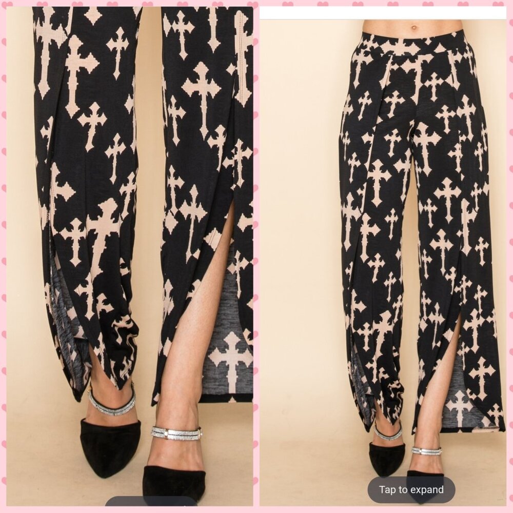 New Women's Vocal Cross Gypsy style palazzo dress pants S M L XL